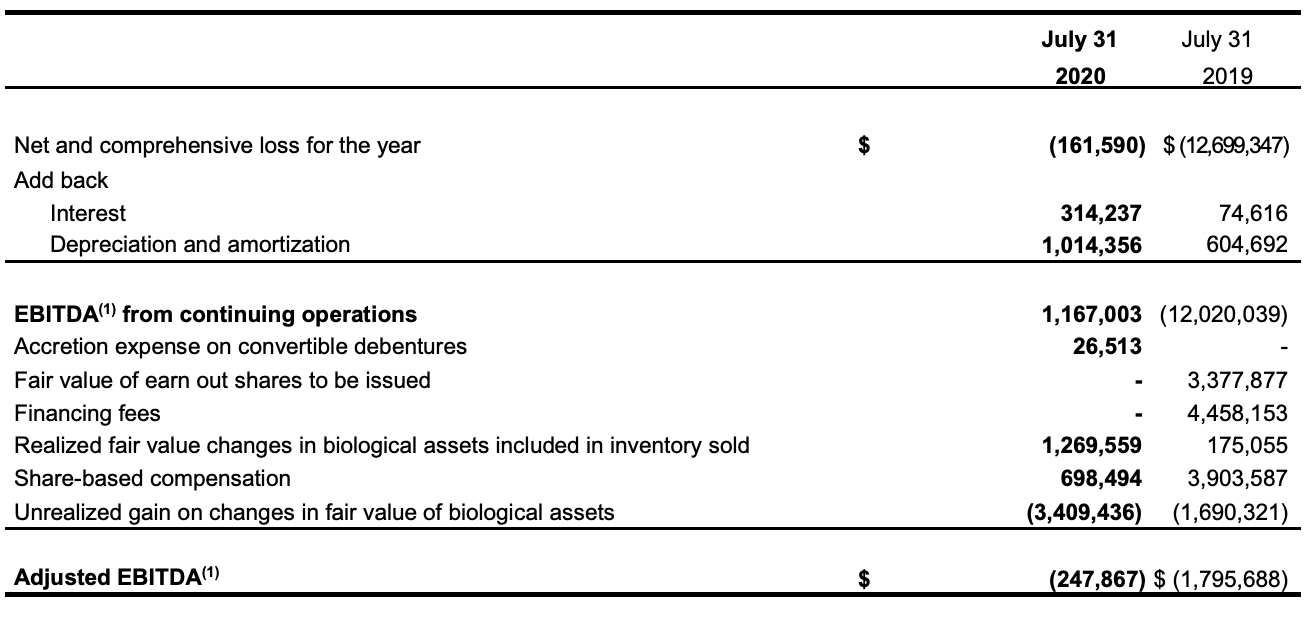 2020 NON-IFRS EARNINGS MEASURE